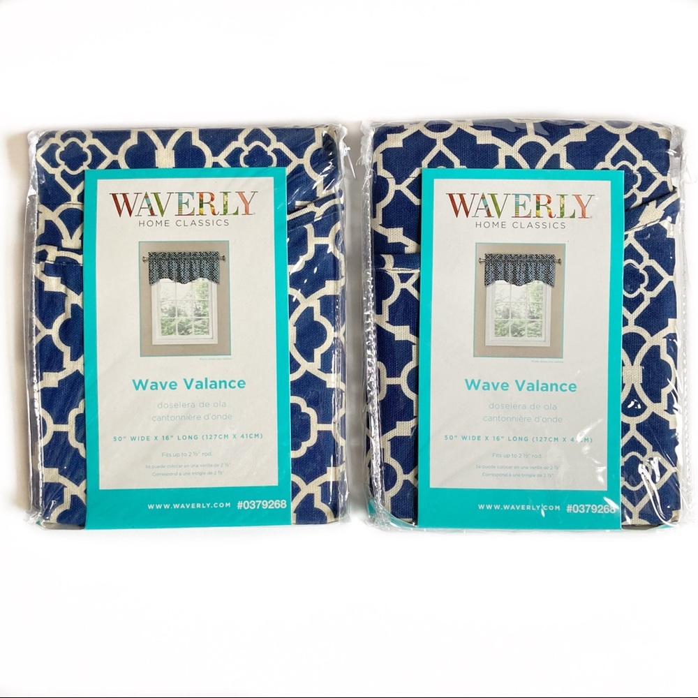 New Waverly Valances Blue Lovely Lattice Set of 2